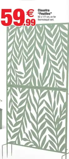 Bazarland Claustra feuilles offre