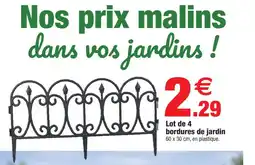 Bazarland Lot de 4 bordures de jardin offre