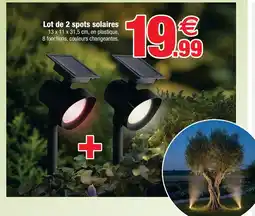 Bazarland Lot de 2 spots solaires offre