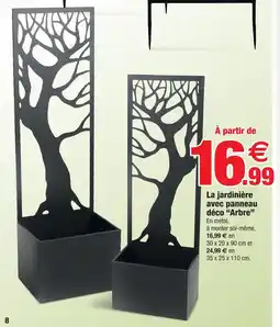 Bazarland Jardinière avec panneau déco arbre offre