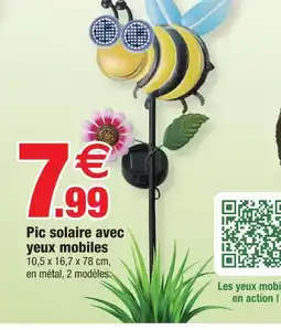Bazarland Pic solaire avec yeux mobiles offre