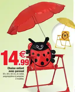Bazarland Chaise enfant avec parasol offre