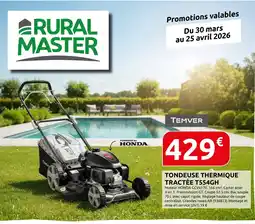 Rural Master Temver tondeuse thermique tractée t554gh offre