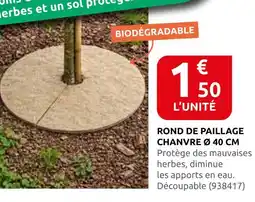 Rural Master Rond de paillage chanvre ø 40 cm offre