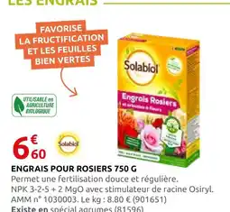 Rural Master Solabiol engrais pour rosiers 750 g offre