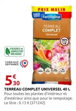 Rural Master Fertiligene terreau complet universel 40 l offre