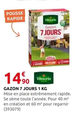 Rural Master Vilmorin gazon 7 jours 1 kg offre