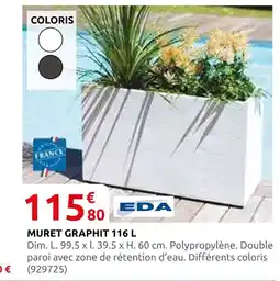 Rural Master Eda muret graphit 116 l offre