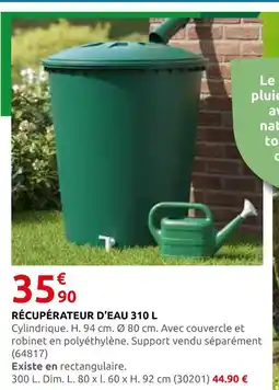 Rural Master Récupérateur d'eau rectangulaire 300 l offre