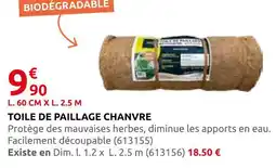 Rural Master Toile de paillage chanvre l. 60 cm x l. 2.5 m offre