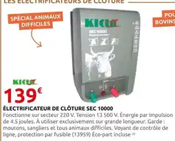 Rural Master Kigz électrificateur de clôture sec 10000 offre