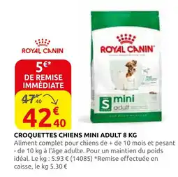 Rural Master Royal canin croquettes chiens mini adult 8 kg offre