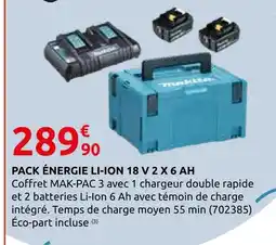 Rural Master Makita pack énergie li-ion 18 v 2 x 6 ah offre