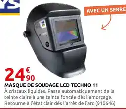 Rural Master Masque de soudage lcd techno 11 offre