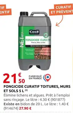 Rural Master Cecil fongicide curatif toitures, murs et sols 5 l offre