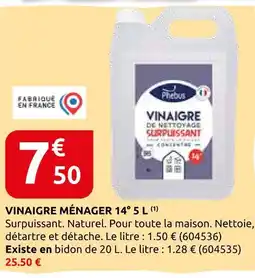 Rural Master Phébus vinaigre ménager 14° 5 l(1) offre