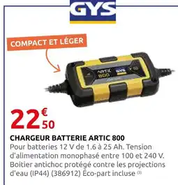 Rural Master Gys chargeur batterie artic 800 offre