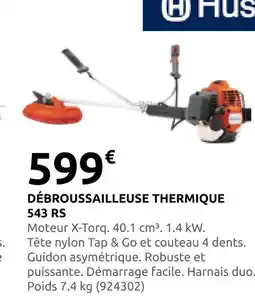 Rural Master Husqvarna débroussailleuse thermique 543 rs offre