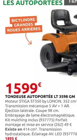 Rural Master Stiga tondeuse autoportée lt 3598 gm offre