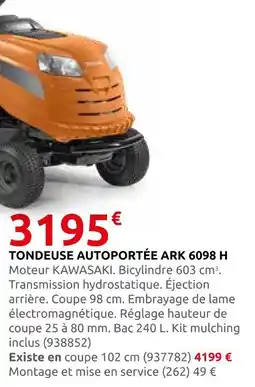 Rural Master Ark tondeuse autoportée 6098 h offre