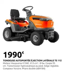 Rural Master Husqvarna tondeuse autoportée éjection latérale ts 112 offre