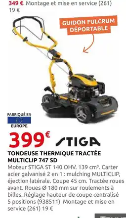 Rural Master Stiga tondeuse thermique tractée multiclip 747 sd offre