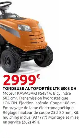 Rural Master Temver tondeuse autoportée ltk 6008 gh offre