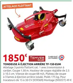 Rural Master Temver tondeuse à éjection arrière tf-150-eum offre