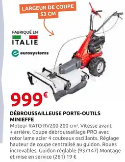 Rural Master Eurosystems débroussailleuse porte-outils minieffe offre