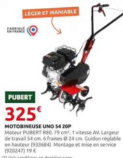 Rural Master Pubert motobineuse uno 54 20p offre