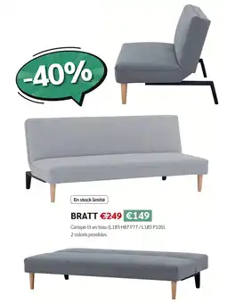 Meubles Crack Bratt canapé-lit en tissu offre