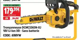 Screwfix Dewalt tronçonneuse dcmcs565n-xj 18v li-ion xr - sans batterie offre