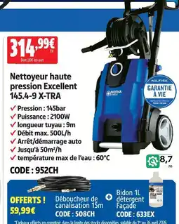 Screwfix Nilfisk nettoyeur haute pression excellent 145.4-9 x-tra offre