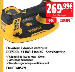 Screwfix Dewalt élévateur à double ventouse dce590n-xj 18v li-ion xr - sans batterie offre