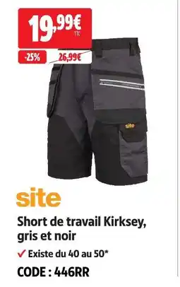 Screwfix Site short de travail kirksey, gris et noir offre