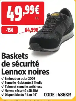 Screwfix Dewalt baskets de sécurité lennox noires offre