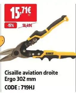 Screwfix Dewalt cisaille aviation droite ergo 302 mm offre