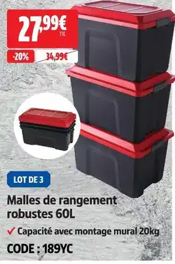 Screwfix Malles de rangement robustes 60l offre