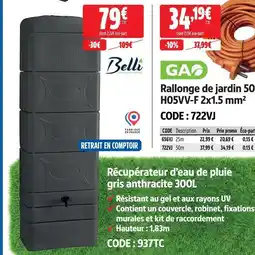 Screwfix Belli récupérateur d’eau de pluie gris anthracite 300l offre