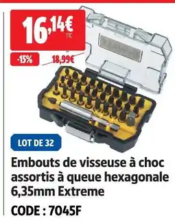 Screwfix Embouts de visseuse à choc assortis à queue hexagonale 6,35mm extreme offre