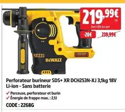Screwfix Dewalt perforateur burineur sds+ xr dch253n-xj 3,1kg 18v li-ion - sans batterie offre