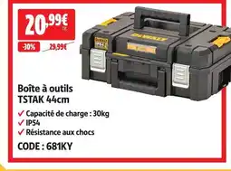 Screwfix Dewalt boîte à outils tstak 44cm offre