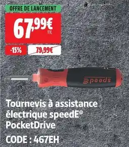 Screwfix Speede tournevis à assistance électrique pocketdrive offre
