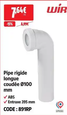Screwfix Wir pipe rigide longue coudée ø100 mm offre