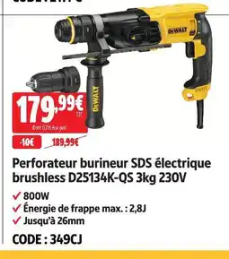 Screwfix Dewalt perforateur burineur sds électrique brushless d25134k-qs offre