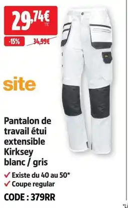 Screwfix Site pantalon de travail étui extensible kirksey offre