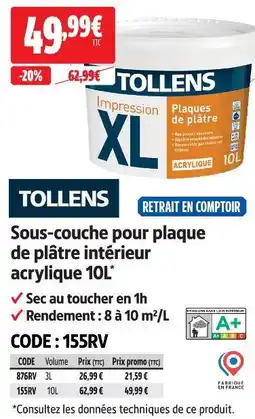 Screwfix Sous-couche pour plaque de plâtre intérieur acrylique 10l offre