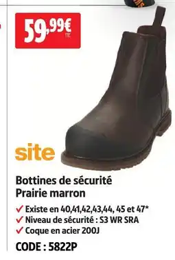 Screwfix Site bottines de sécurité prairie marron offre