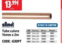 Screwfix Silmet tube cuivre offre