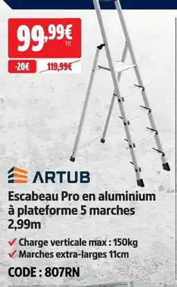 Screwfix Artub escabeau pro en aluminium à plateforme 5 marches 2,99 m offre